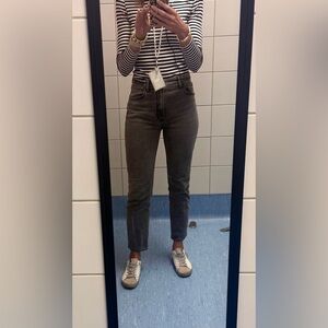 Women's Abercrombie straight leg ankle Gray Jeans